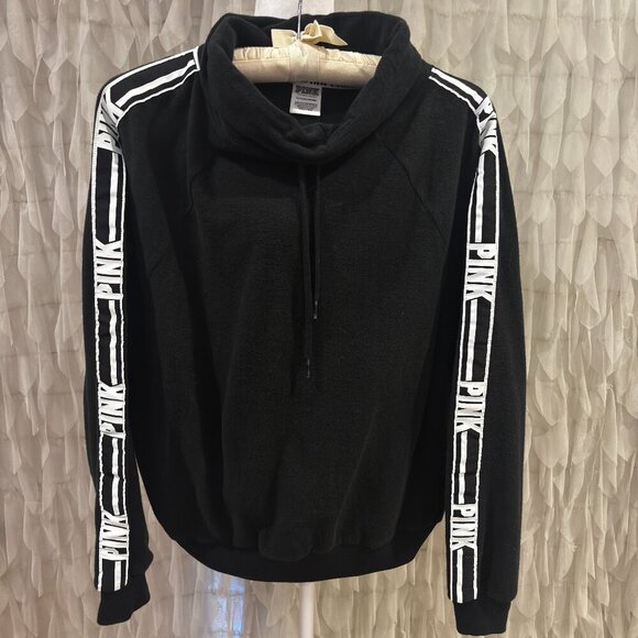 Victoria’s Secret PINK Black Cowlneck Sweatshirt - Women's Size Small - Picture 2 of 5